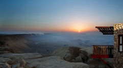 Israel has gone full steam ahead on the modern hospitality and tourism front, with top properties popping up across the country, complemented by unique activities available from Tel Aviv's hip haunts to Jerusalem's Old World wonders and the Sea of Galilee. Pictured here, the view of the 200 million-year-old Makhtesh Ramon Crater from the Beresheet Hotel. The property is located about two-and-a-half hours south of Tel Aviv in the Negev Desert.